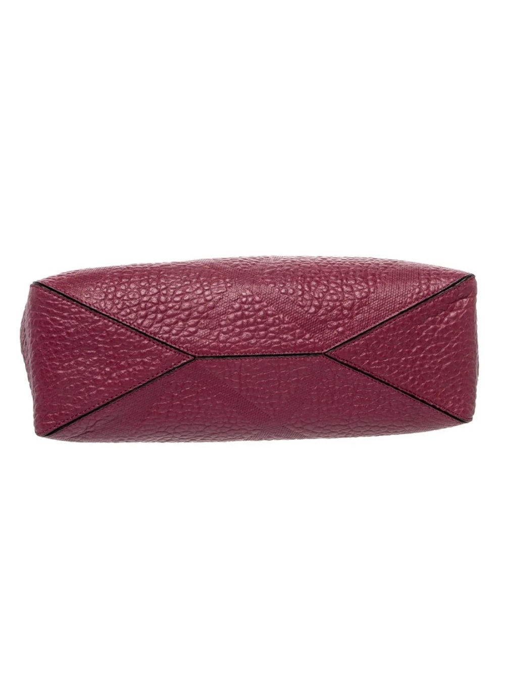 Burberry London Grainy Leather Check Medium Dewsbury Tote Bag Dark Plum NWOT - Picture 10 of 11